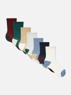 7-Pack Color Block Ankle Socks|Primark Sale