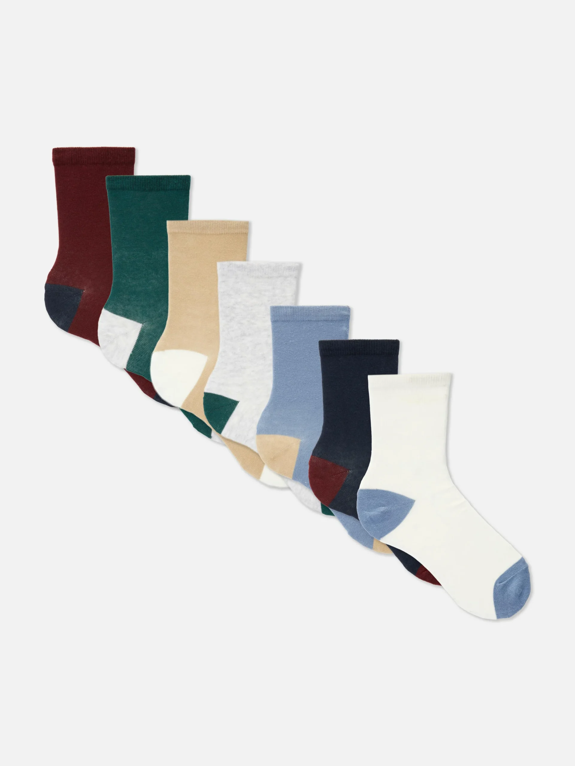 7-Pack Color Block Ankle Socks|Primark Sale