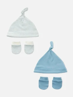 2-Pack Cotton Hat And Mittens Set|Primark Clearance