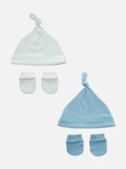 2-Pack Cotton Hat And Mittens Set|Primark Clearance