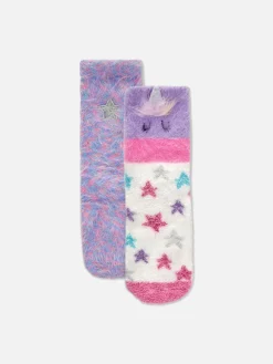 2-Pack Cozy Unicorn Socks|Primark New
