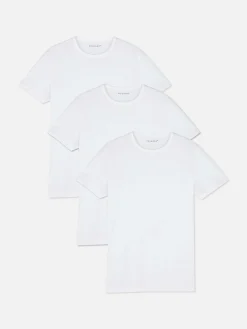 3-Pack Crew Neck Cotton T-shirts|Primark Clearance