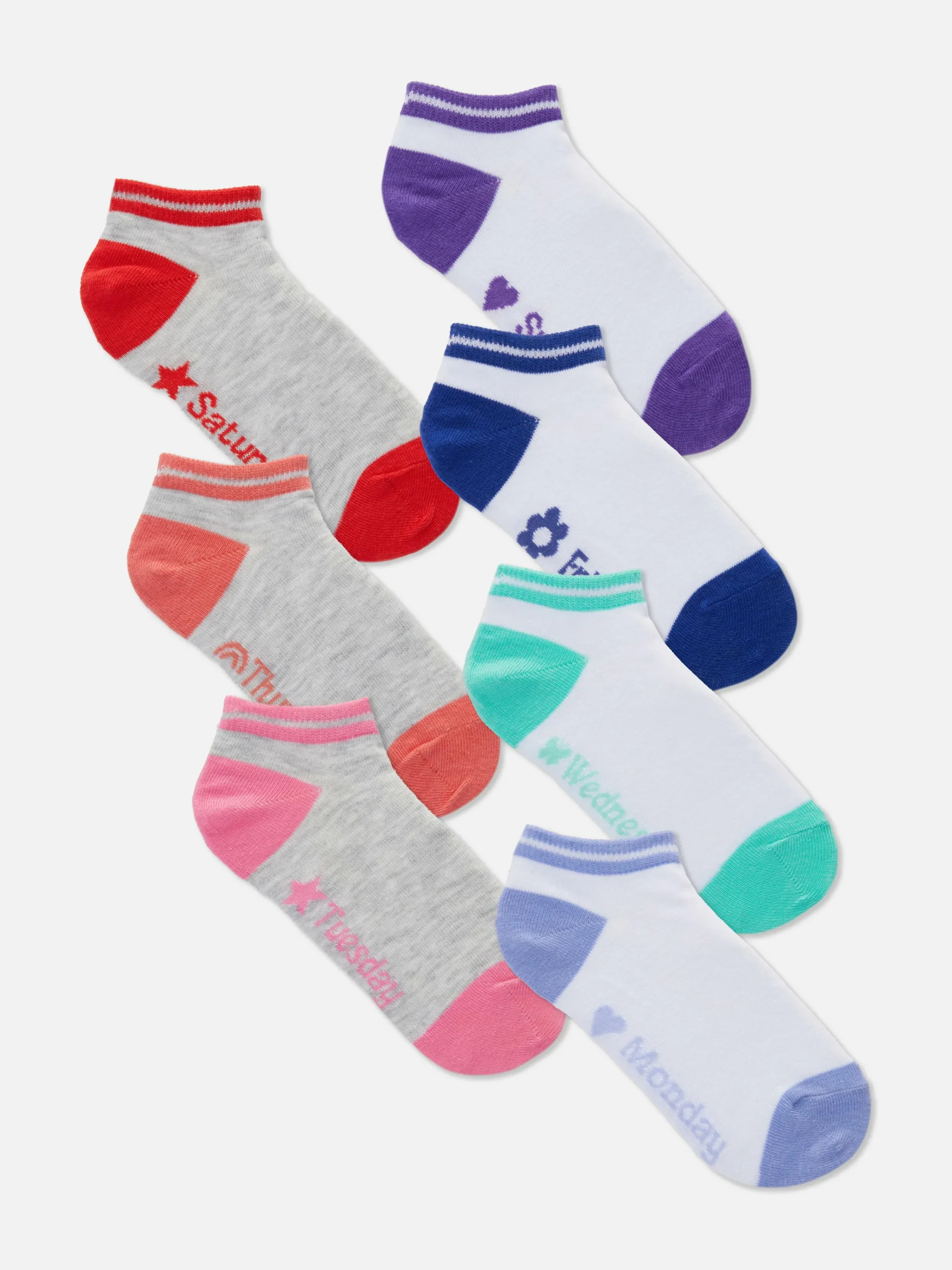 7-Pack Days Of The Week Ankle Socks|Primark Outlet