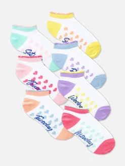 7-Pack Days Of The Week Sneaker Socks|Primark Outlet