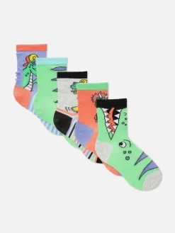 5-Pack Dinosaur Ankle Socks|Primark