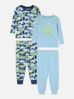 2-Pack Dinosaur Graphic Pajamas|Primark Clearance