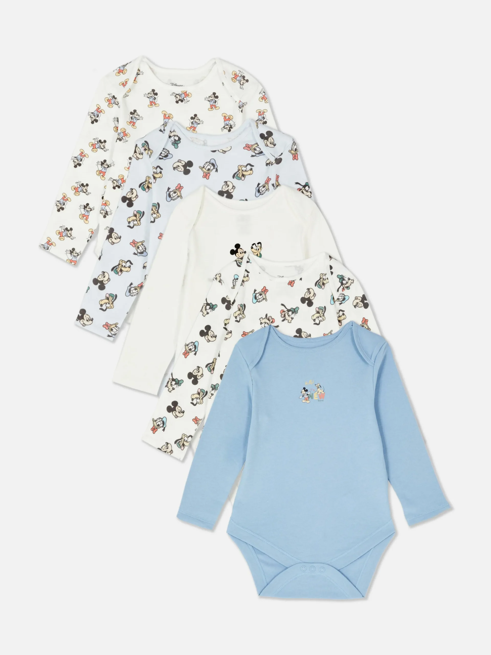 5-Pack Disney’s Mickey Mouse And Friends Bodysuits|Primark Discount