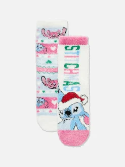2-Pack Disney’s Stitch Festive Cozy Socks|Primark Clearance
