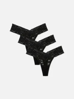3-pack Essential Bandeau Lace Thongs|Primark Discount