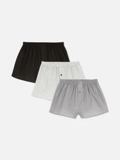 3-Pack Essential Checked Boxers|Primark Clearance