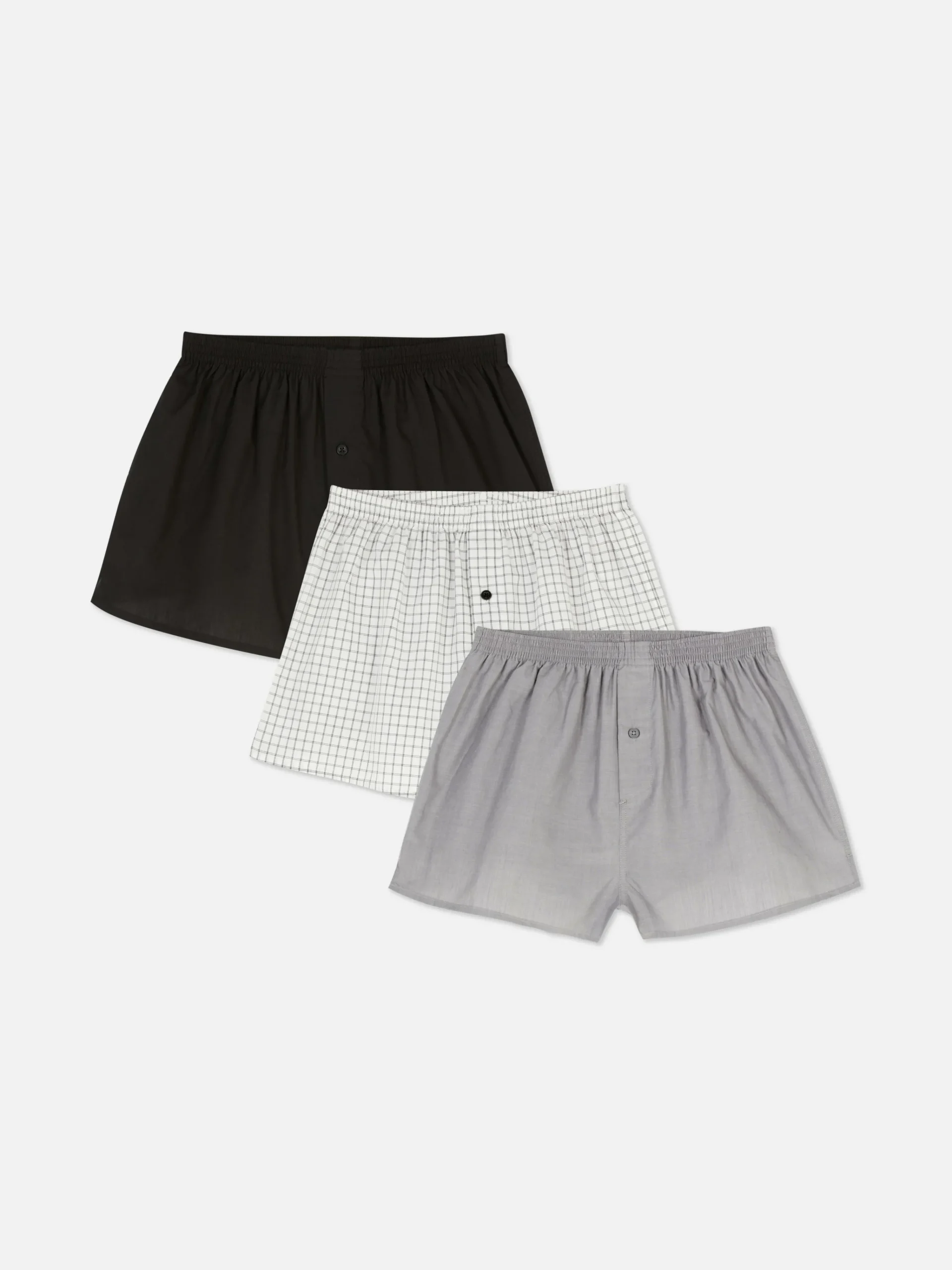 3-Pack Essential Checked Boxers|Primark Clearance