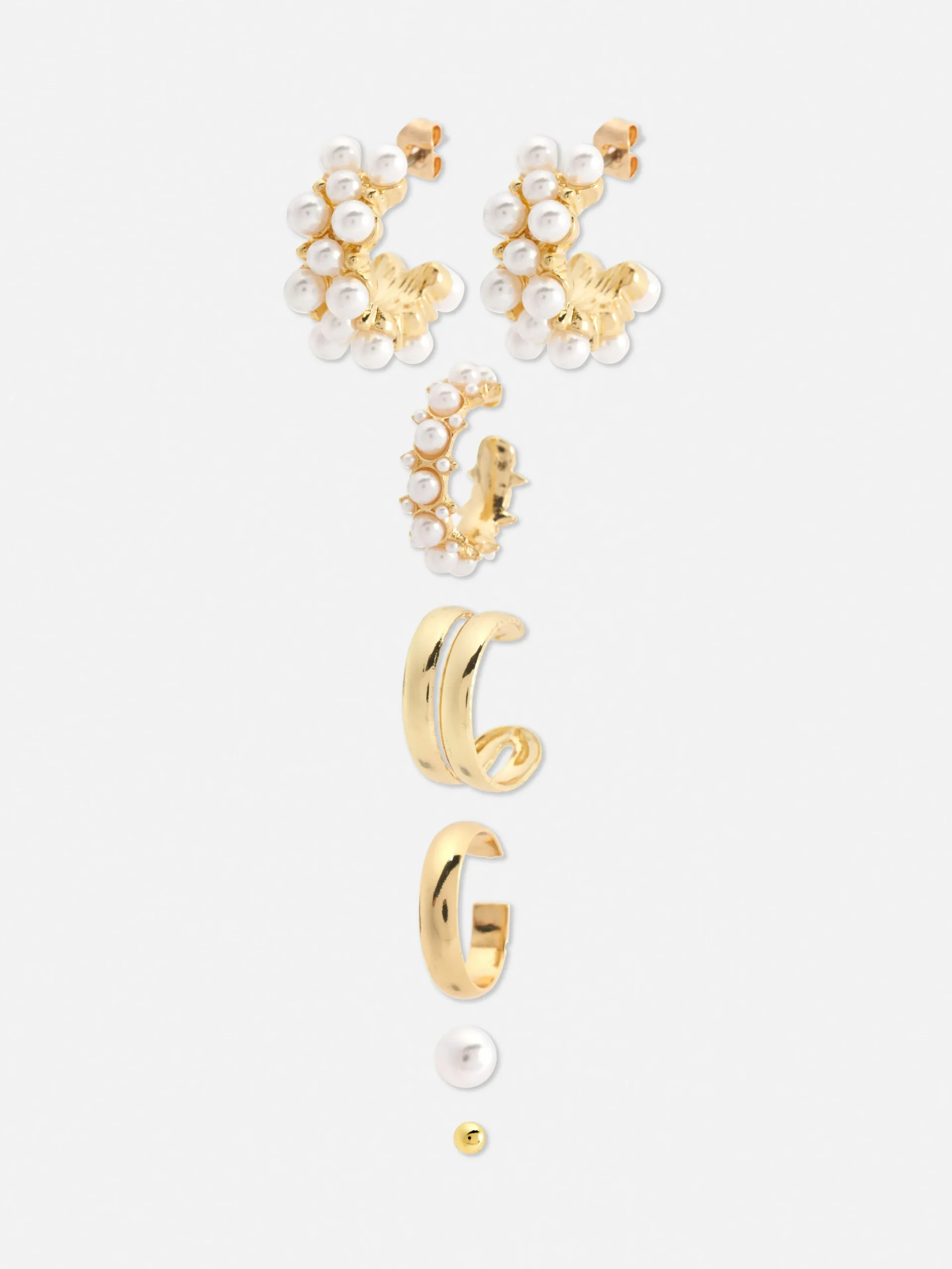 6-Pack Faux Pearl Earrings|Primark Online