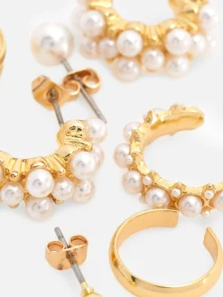 6-Pack Faux Pearl Earrings|Primark Online