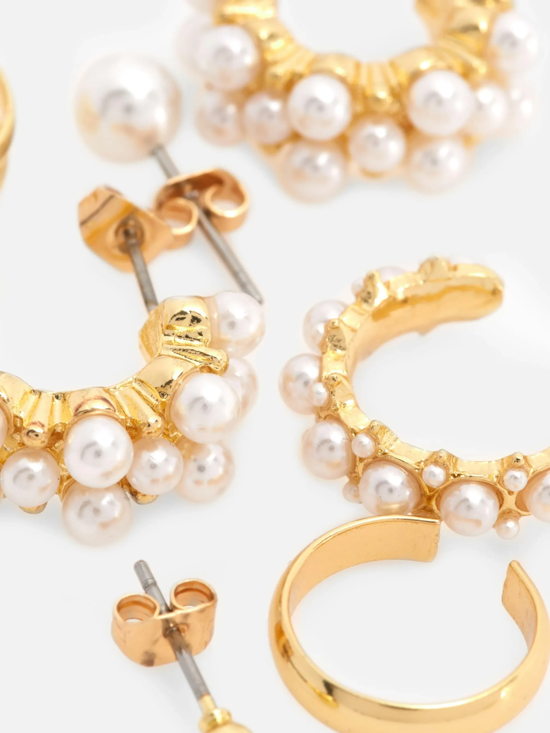 6-Pack Faux Pearl Earrings|Primark Online