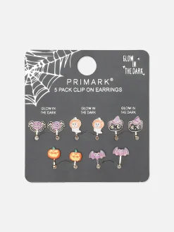 5-Pack Glow In The Dark Clip-On Halloween Earrings|Primark Sale