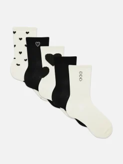 5-Pack Heart Crew Socks|Primark Hot