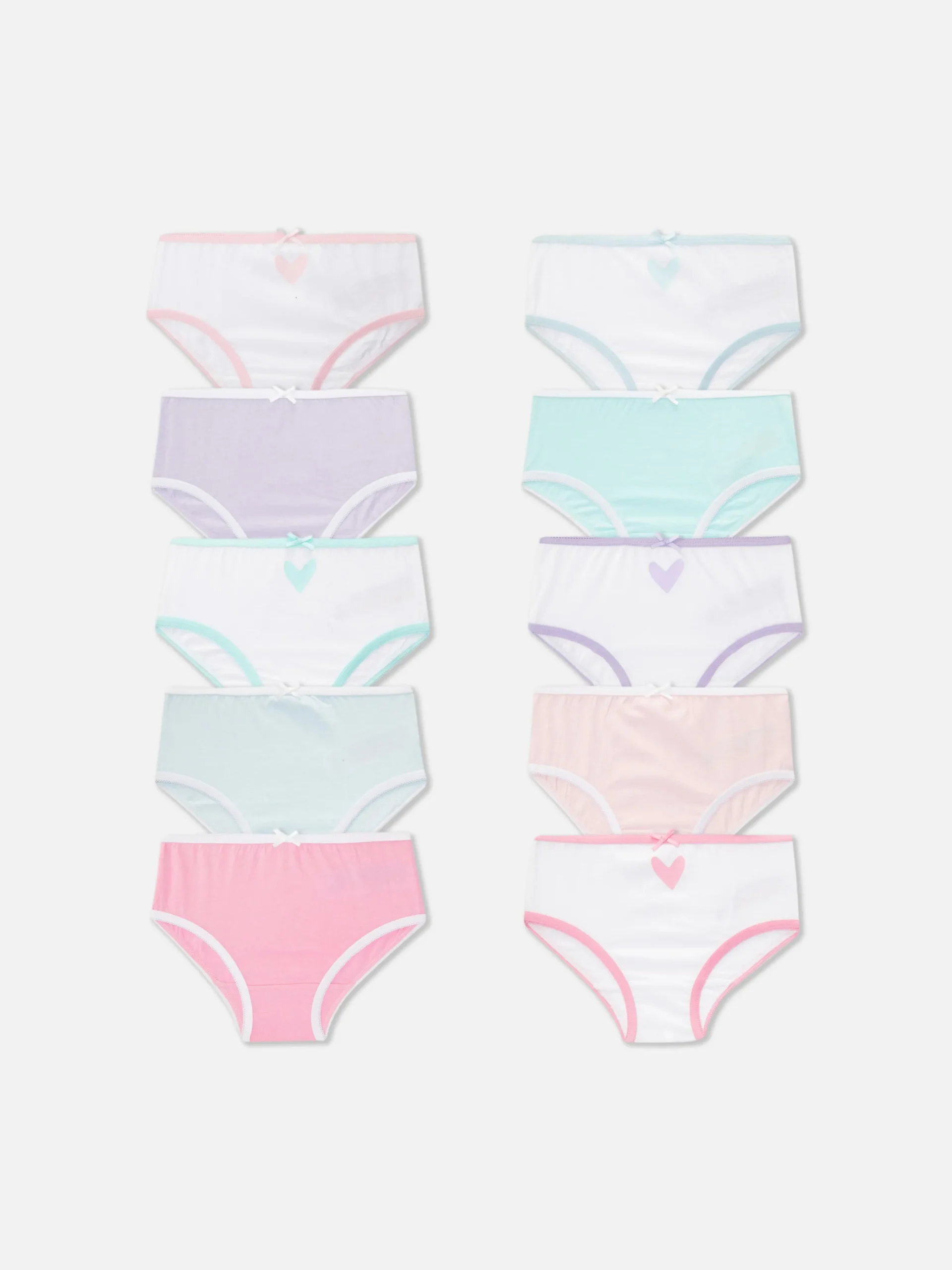 10-Pack Heart Graphic Briefs|Primark Clearance