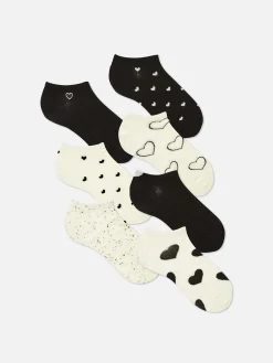 7-Pack Heart Monochrome Shoe Liners|Primark Sale