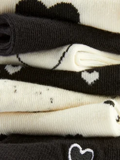 7-Pack Heart Monochrome Shoe Liners|Primark Sale