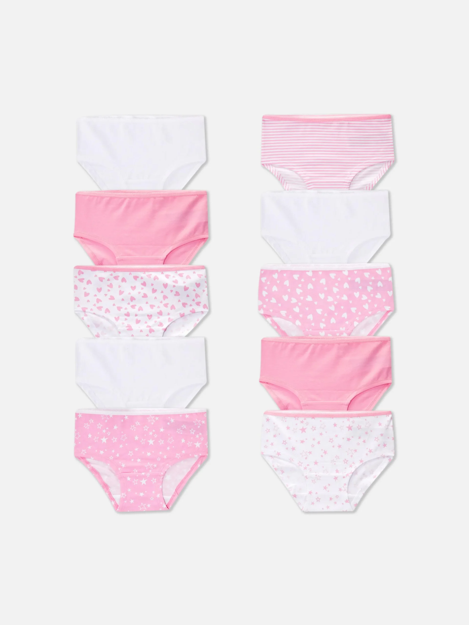 10-Pack Hearts And Stars Briefs|Primark Clearance
