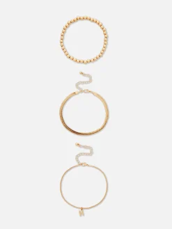 3-Pack Initial Infinity Anklets|Primark Outlet