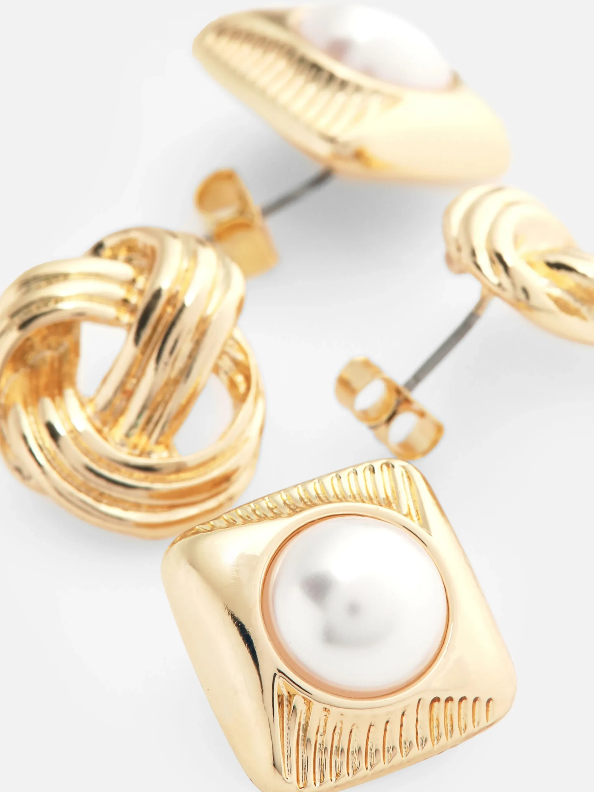 2-Pack Knot And Faux Pearl Studs|Primark Online