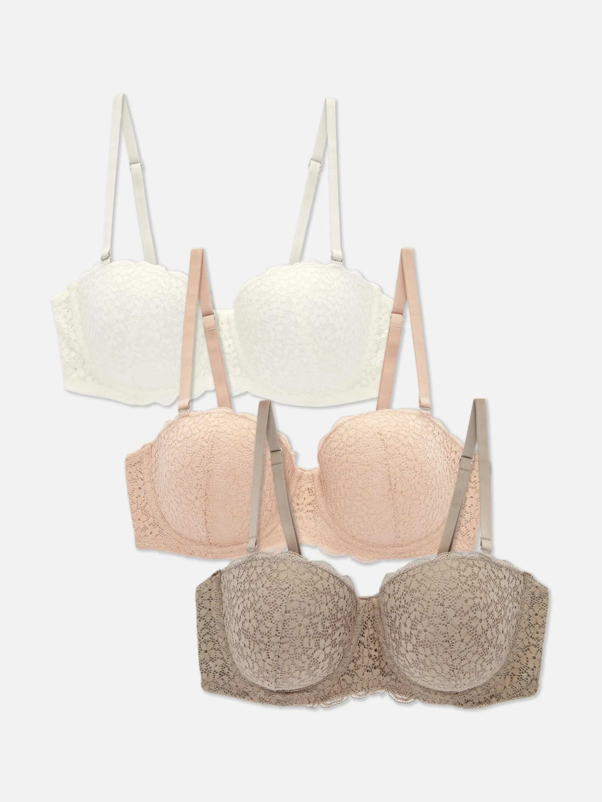 3-Pack Lace Balcony Bras|Primark Outlet