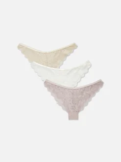 3-Pack Lace Brazilian Briefs|Primark Clearance