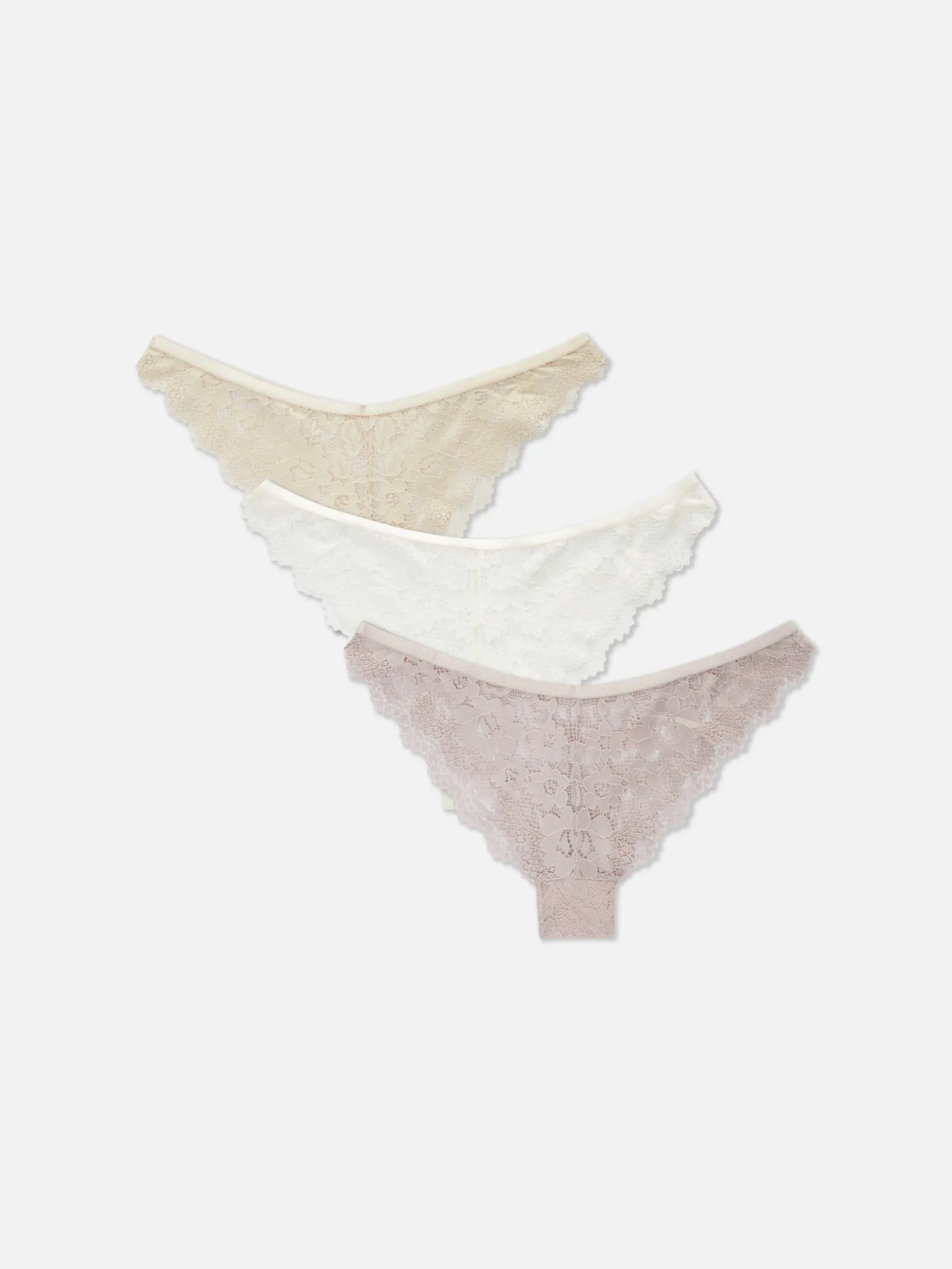 3-Pack Lace Brazilian Briefs|Primark Clearance