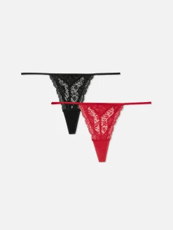 3-Pack Lace G-String Thongs|Primark Hot