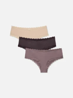 3-Pack Lace Trim Microfiber Hipster Briefs|Primark Clearance