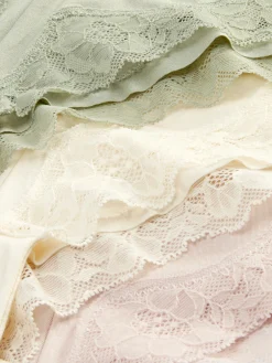 3-Pack Lace Trim Microfibre Thongs|Primark Clearance