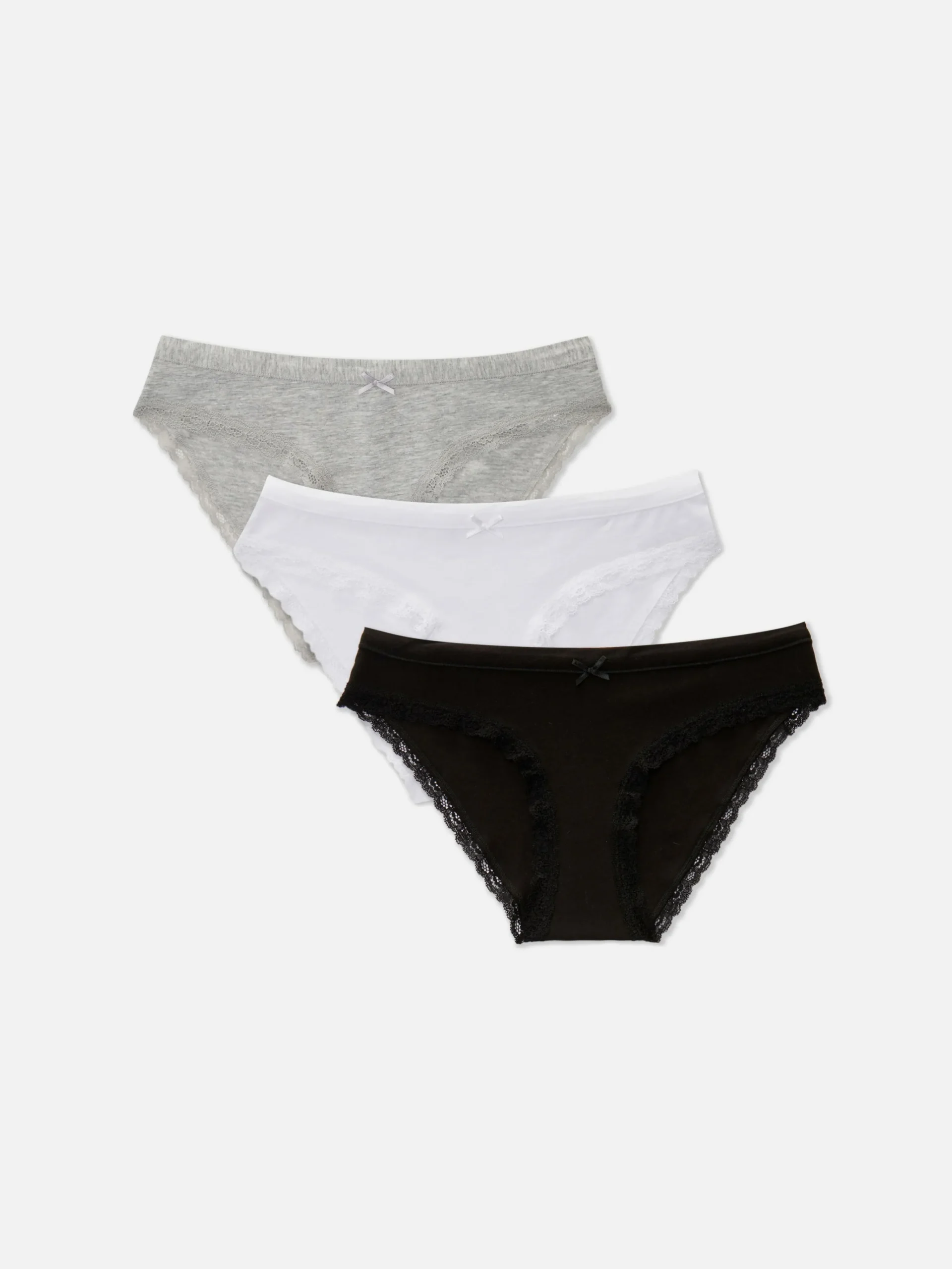 3-Pack Lace Trim Mini Briefs|Primark Outlet