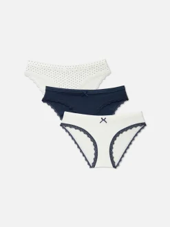 3-Pack Lace Trim Mini Briefs|Primark Clearance