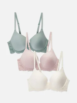 3-Pack Lace Wing T-Shirt Bras|Primark Clearance