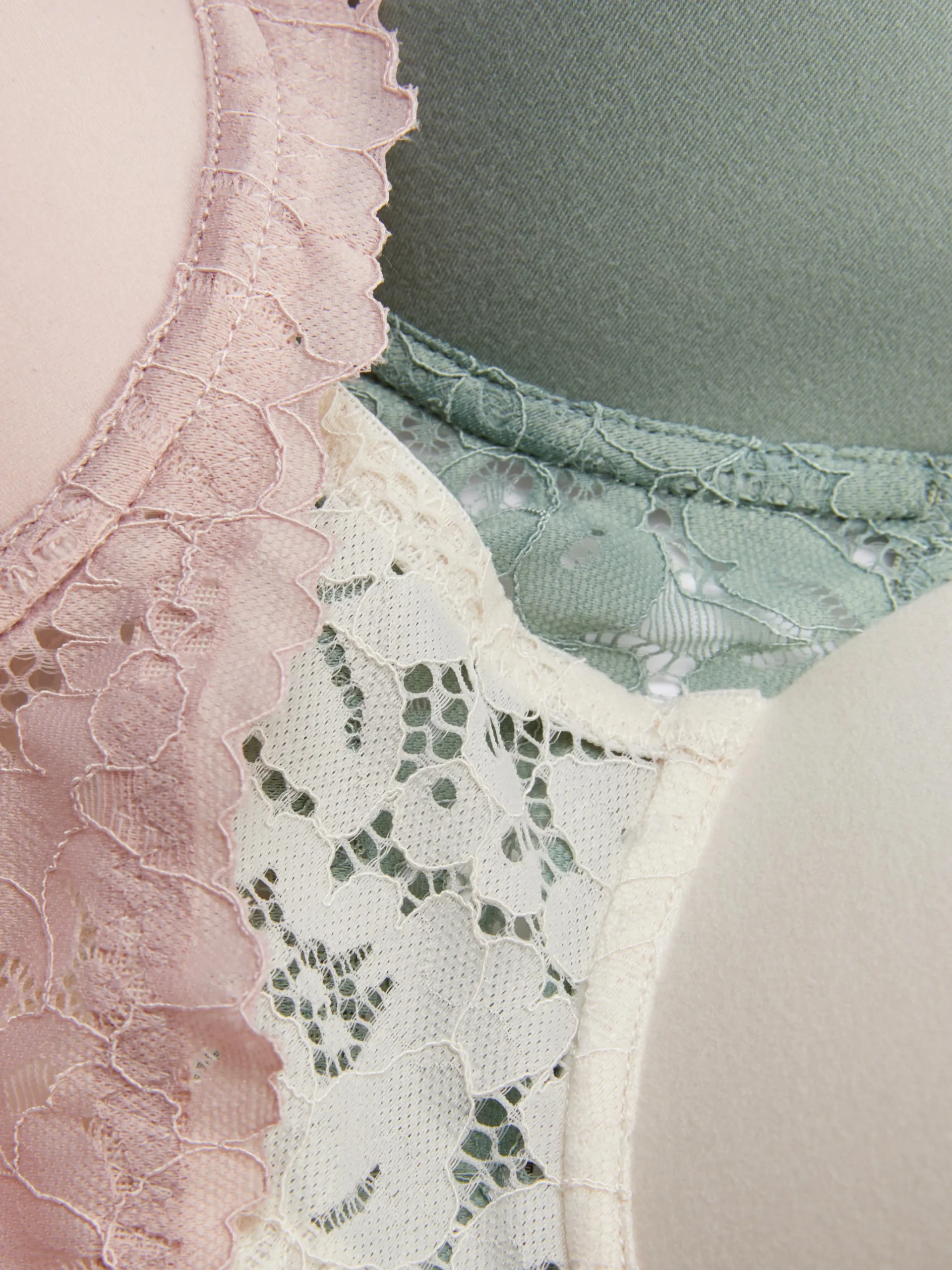 3-Pack Lace Wing T-Shirt Bras|Primark Clearance