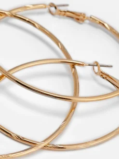 2-Pack Large Hoop Earrings|Primark New