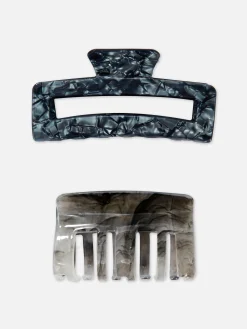 2-Pack Marble Claw Clips|Primark Outlet