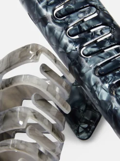 2-Pack Marble Claw Clips|Primark Outlet