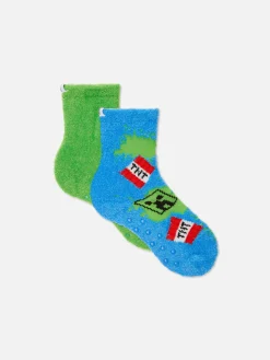 2-Pack Minecraft Fluffy Socks|Primark Outlet