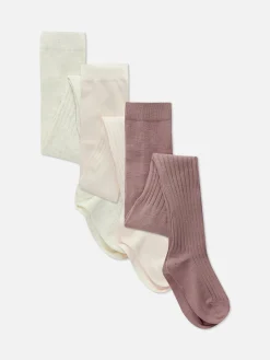 3-Pack Mixed Ribbed Tights|Primark New