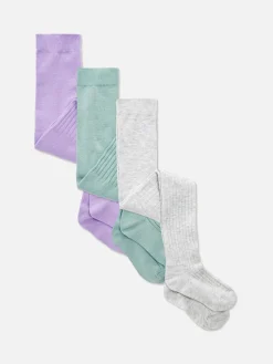 3-Pack Mixed Ribbed Tights|Primark