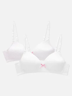 2-Pack Molded Cotton Bras|Primark