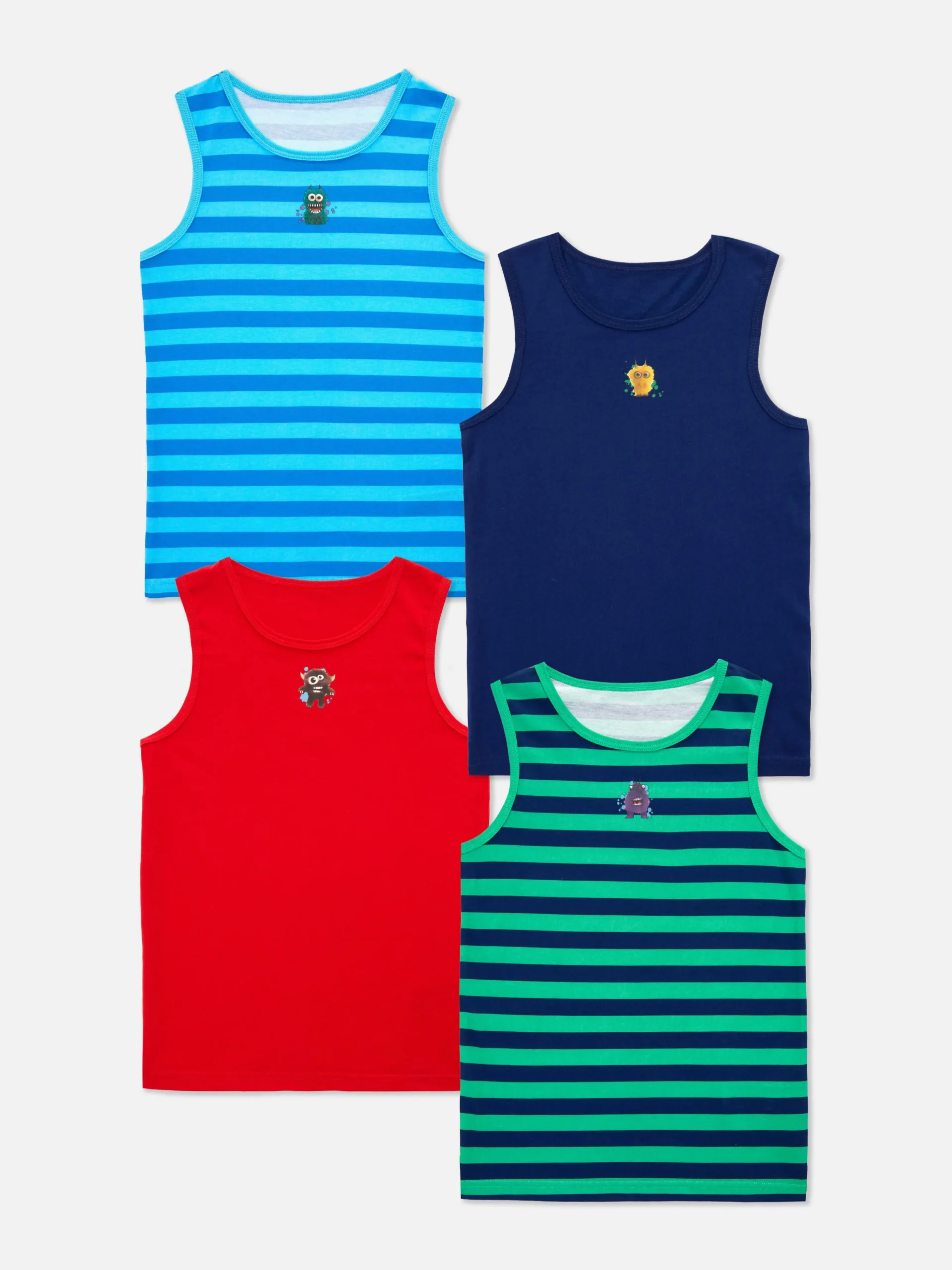 4-Pack Monster Graphic Tanks|Primark Sale
