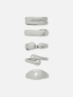 5-Pack Multi Chunky Rings|Primark Clearance