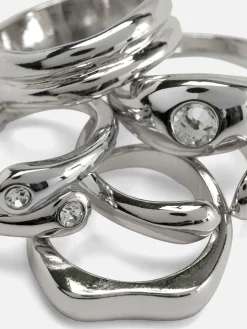 5-Pack Multi Chunky Rings|Primark Clearance