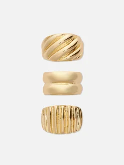 3-Pack Multi Chunky Rings|Primark