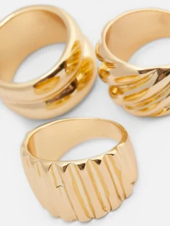 3-Pack Multi Chunky Rings|Primark