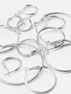 6-Pack Multi Size Hoop Earrings|Primark Hot