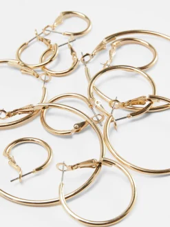 6-Pack Multi Size Hoop Earrings|Primark Outlet